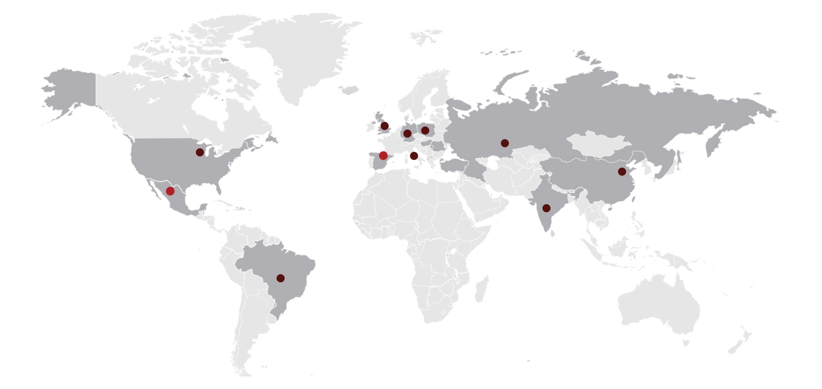 Carte du réseau de vente